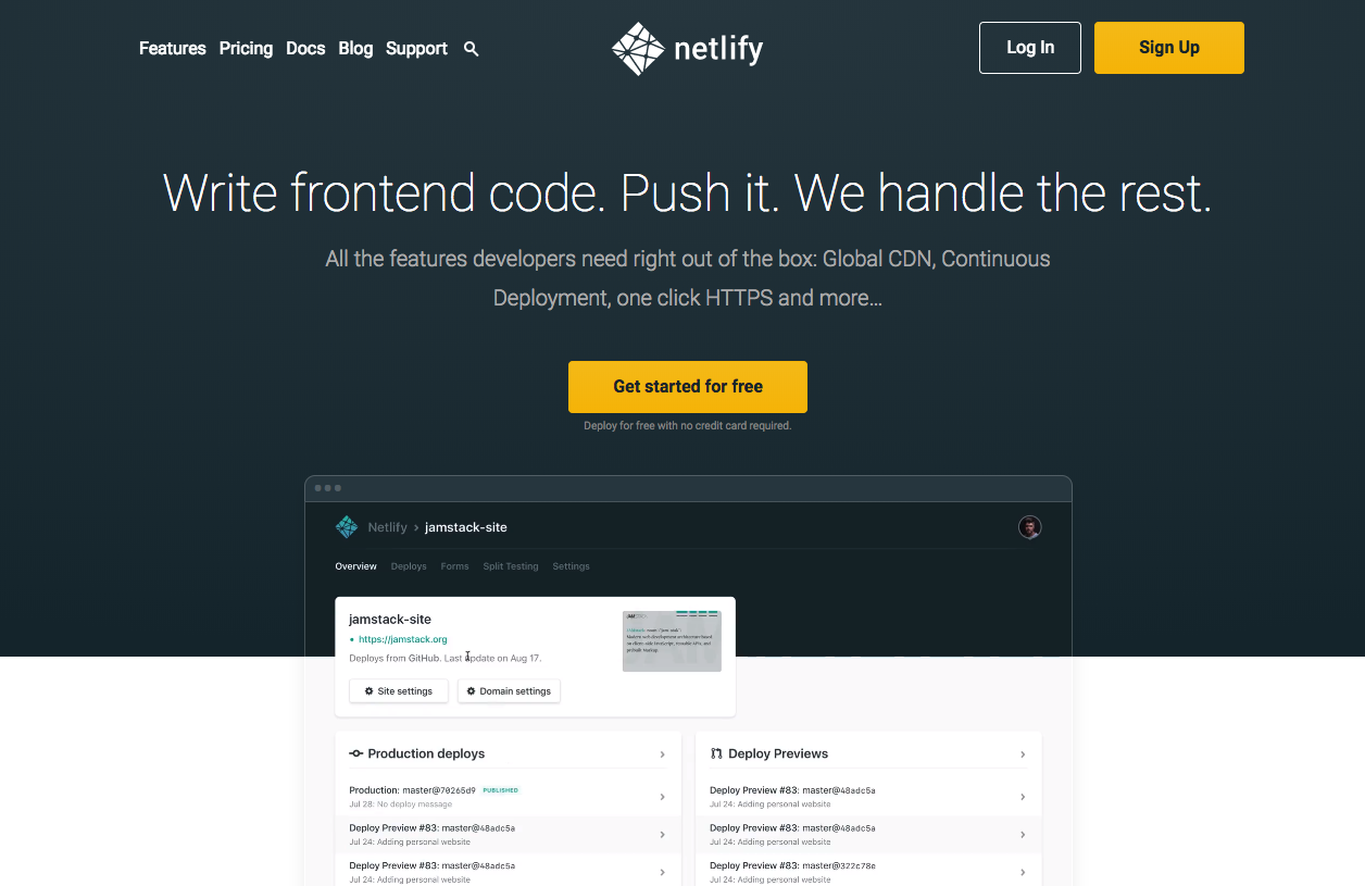 無料で使えて確認環境に使いやすいサーバー netlify